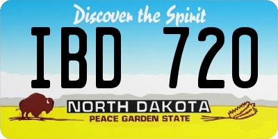 ND license plate IBD720