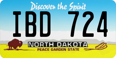 ND license plate IBD724