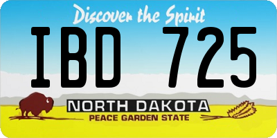 ND license plate IBD725