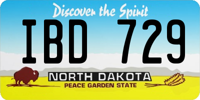 ND license plate IBD729