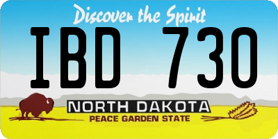 ND license plate IBD730
