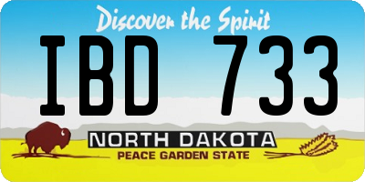 ND license plate IBD733