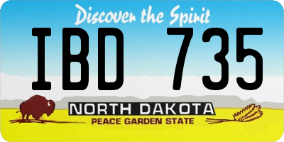ND license plate IBD735