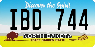 ND license plate IBD744