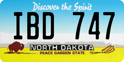 ND license plate IBD747