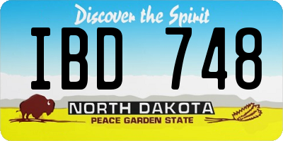 ND license plate IBD748