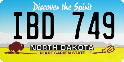 ND license plate IBD749
