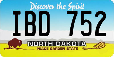 ND license plate IBD752