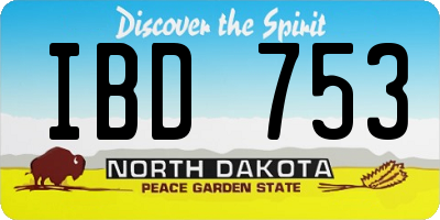 ND license plate IBD753