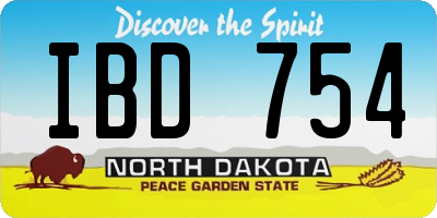 ND license plate IBD754