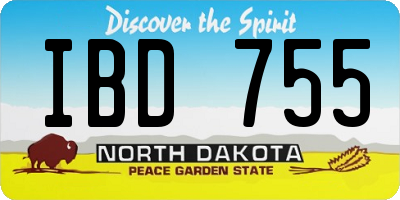 ND license plate IBD755