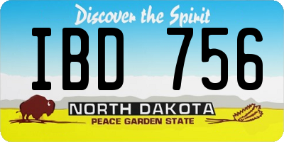 ND license plate IBD756