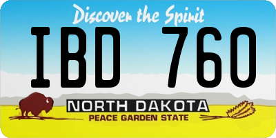 ND license plate IBD760
