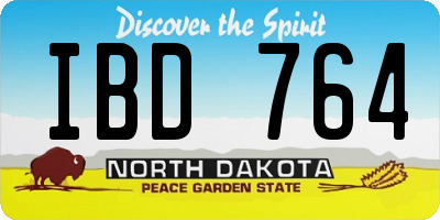 ND license plate IBD764