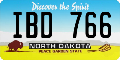 ND license plate IBD766