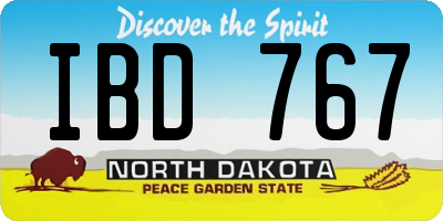 ND license plate IBD767