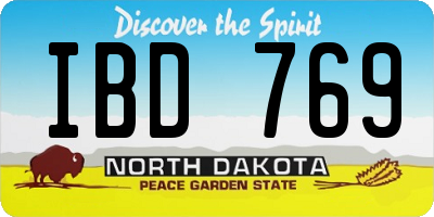 ND license plate IBD769