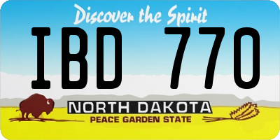 ND license plate IBD770