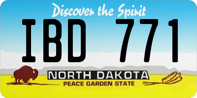 ND license plate IBD771