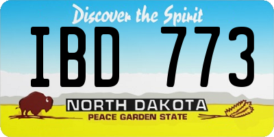 ND license plate IBD773
