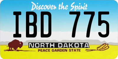 ND license plate IBD775