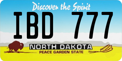 ND license plate IBD777