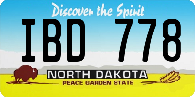 ND license plate IBD778