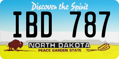 ND license plate IBD787