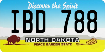 ND license plate IBD788