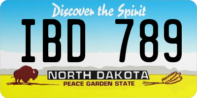 ND license plate IBD789