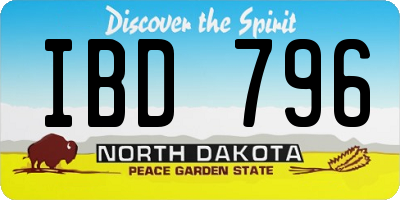 ND license plate IBD796