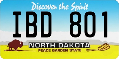 ND license plate IBD801