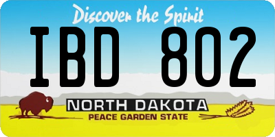 ND license plate IBD802