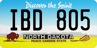 ND license plate IBD805