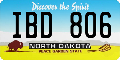 ND license plate IBD806