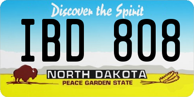 ND license plate IBD808