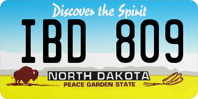 ND license plate IBD809
