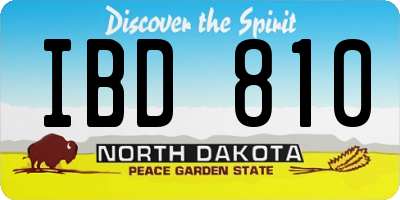 ND license plate IBD810