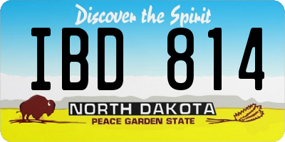 ND license plate IBD814
