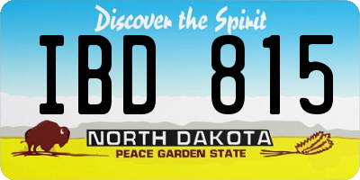 ND license plate IBD815