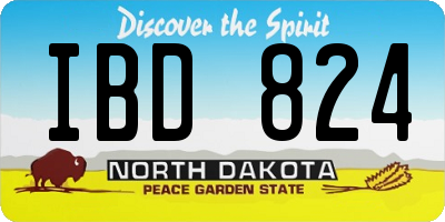 ND license plate IBD824