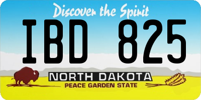 ND license plate IBD825