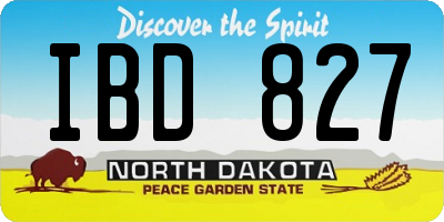 ND license plate IBD827