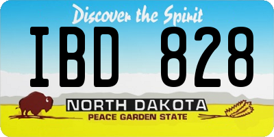 ND license plate IBD828