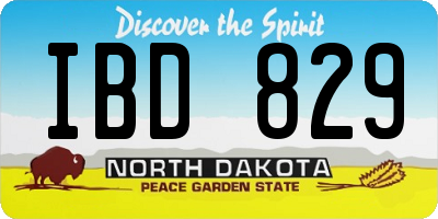 ND license plate IBD829