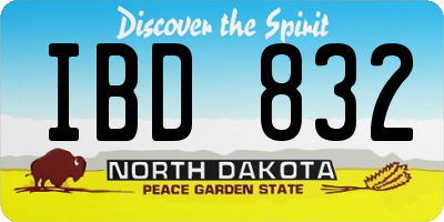 ND license plate IBD832