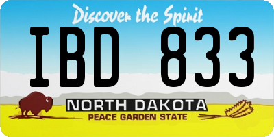 ND license plate IBD833