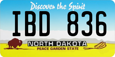 ND license plate IBD836