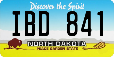 ND license plate IBD841
