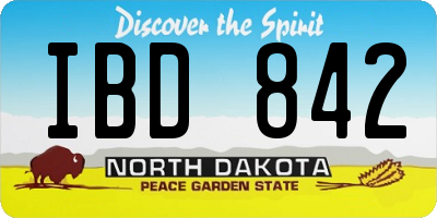 ND license plate IBD842